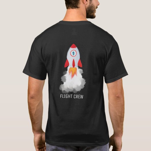 パパ宇宙誕生日フライトクルーTシャツ Tシャツ (裏面)