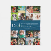 パパ定義ことわざ16フォトコラージブルースモール フリースブランケット (正面)