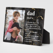 パパ定義ブラック金ゴールド大理石 フォトプラーク (側面)