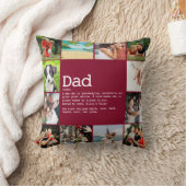 パパ定義12 Photo Collage Burgundy クッション (ブランケット)