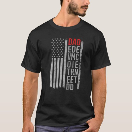 パパ定義、レトロ米国国旗父のDa Tシャツ (正面)