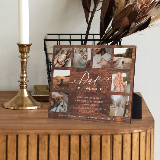 パパ定義Woodgrain Faters Dayフォトコラージュ フォトプラーク