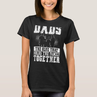 パパ家族を支える接着剤を後ろに Tシャツ