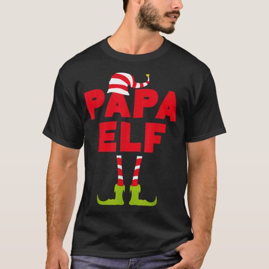 パパ小妖精や小人おもしろいに合うクリスマスコスチューム Tシャツ (正面)