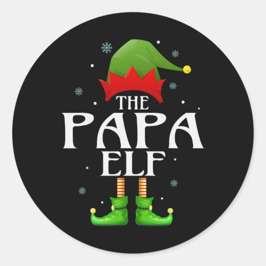 パパ小妖精や小人クリスマスマッチングファミリーグループクリスマスグラン ラウンドシール (正面)