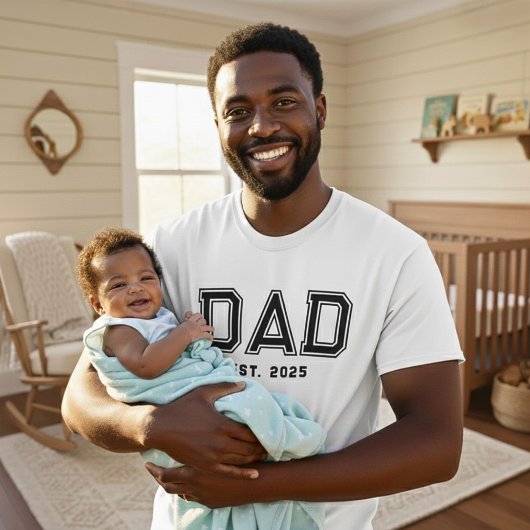 パパ就任大胆ブラックイヤーニューDadギフト Tシャツ