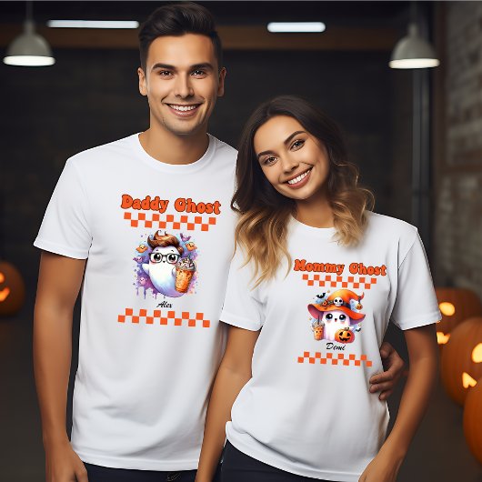 パパ幽霊パーソナライズされた名ハロウィーンギフト Tシャツ