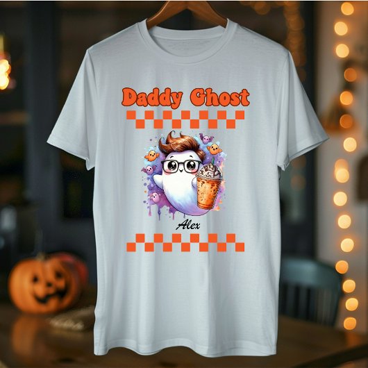 パパ幽霊パーソナライズされた名ハロウィーンギフト Tシャツ