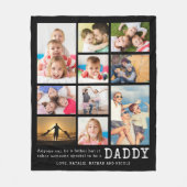 パパ引用文10フォトコラージュパーソナライズされた フリースブランケット (正面)