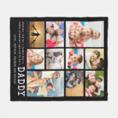 パパ引用文10フォトコラージュパーソナライズされた フリースブランケット (正面(横))