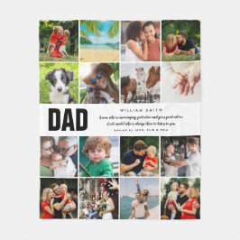 パパ引用文16フォトコラージュモダンタイポグラフィ フリースブランケット