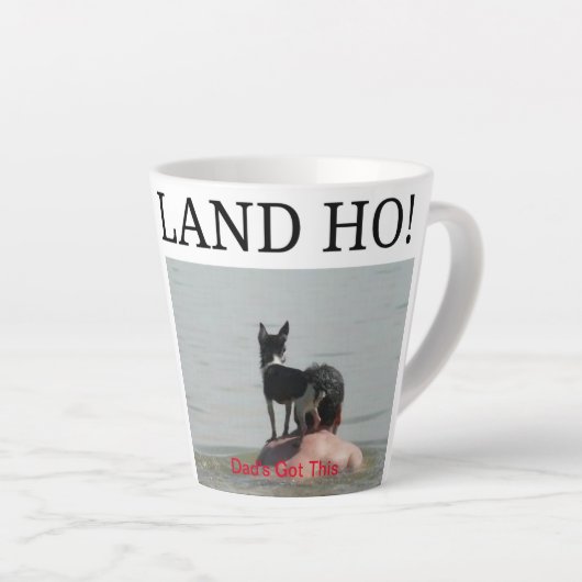 パパ得のラテ杯 カフェラテマグ (右アングル)