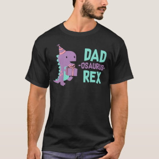 パパ恐竜の家族おそろい誕生日パーティー ガールズ Tシャツ