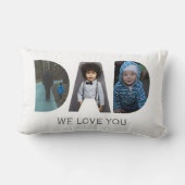 パパ愛あなたカスタムの父の日3写真コラージュ ランバークッション (裏面)