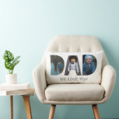 パパ愛あなたカスタムの父の日3写真コラージュ ランバークッション (椅子)