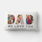 パパ愛あなたカスタムの父の日3写真コラージュ ランバークッション (正面)