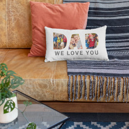 パパ愛あなたカスタムの父の日3写真コラージュ ランバークッション