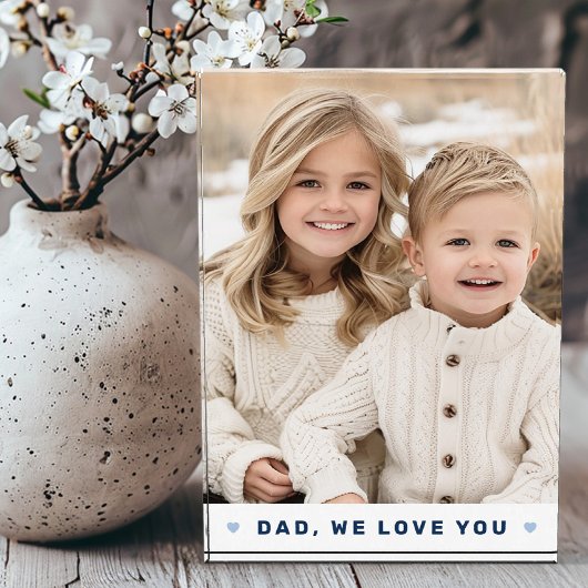 パパ愛するハートブルーファーザー日 フォトブロック