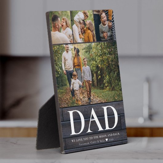 パパ愛するフォトコラージュ父素朴モダン父 フォトプラーク