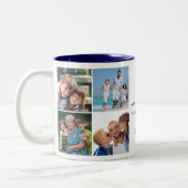 パパ愛する外のフィールドとバックフォトコラージュ ツートーンマグカップ (左)