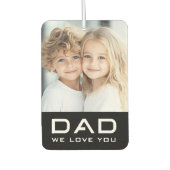 パパ愛する父の日写真黒 カーエアーフレッシュナー (正面)