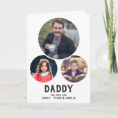 パパ愛する3枚の写真お父さんのデイカード カード (正面)