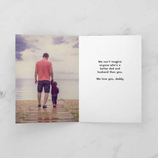 パパ愛する3枚の写真お父さんのデイカード カード (内部)
