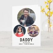 パパ愛する3枚の写真お父さんのデイカード カード (黄色い花)