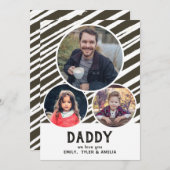 パパ愛すストライプる3写真父の日 シーズンカード (正面/裏面)
