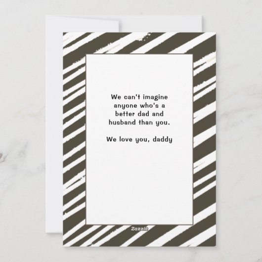 パパ愛すストライプる3写真父の日 シーズンカード (裏面)