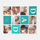 パパ愛 |モダン 8フォトカラーブロック フリースブランケット (正面(横))