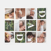 パパ愛 |モダン 8フォトグリーン迷彩柄 フリースブランケット (正面(横))