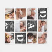 パパ愛 | モダン 8フォトブラック迷彩柄鹿 フリースブランケット (正面(横))