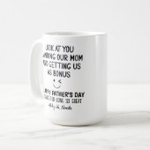 パパ感謝していを進め素晴らしる コーヒーマグカップ (正面左)