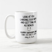 パパ感謝していを進め素晴らしる コーヒーマグカップ (左)