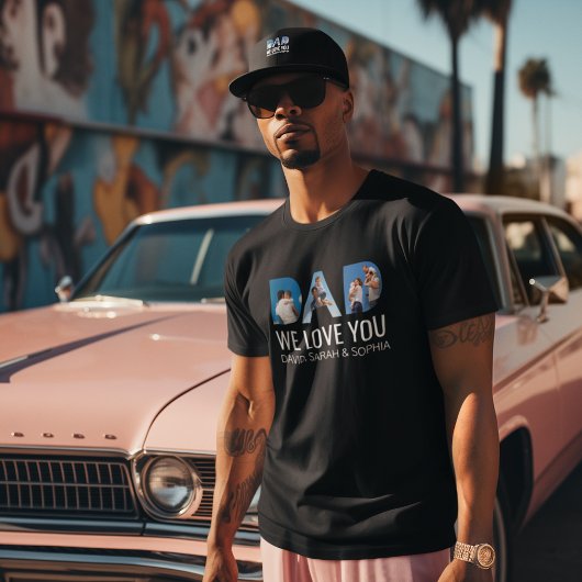 パパ我々愛あなたカスタムの3写真父の日おもしろい Tシャツ