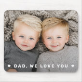 パパ我々愛あなたハートオーバーレイ父の日写真 マウスパッド (正面)