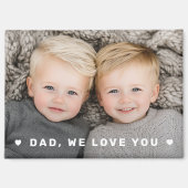 パパ我々愛あなたハートオーバーレイ父の日写真 マグネット (正面)