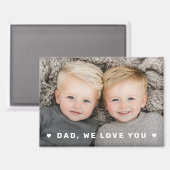パパ我々愛あなたハートオーバーレイ父の日写真 マグネット (正面/裏面)