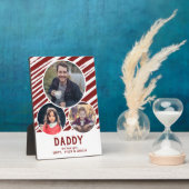パパ我々愛あなた赤ストライプ3写真お父さんの日 フォトプラーク (側面)