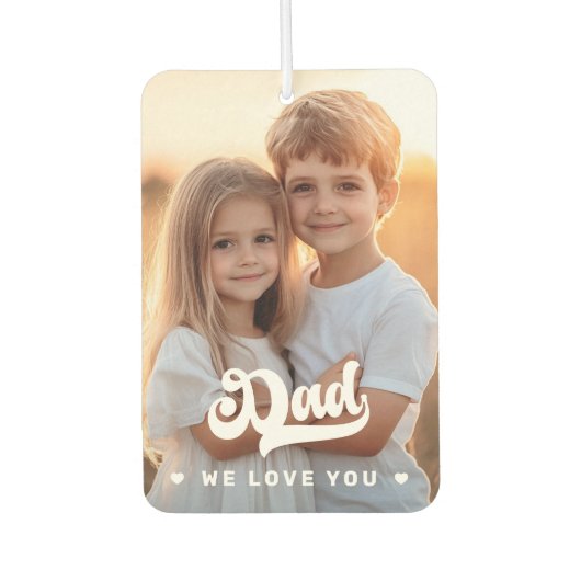 パパ我々愛する写真ハート文字父の日 カーエアーフレッシュナー (正面)