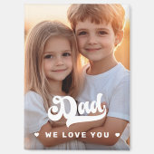 パパ我々愛する写真ハート文字父の日 マグネット (正面)