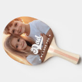 パパ我々愛する写真ハート文字父の日 卓球ラケット (横)