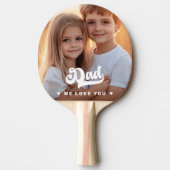 パパ我々愛する写真ハート文字父の日 卓球ラケット (正面)