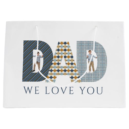 パパ我々愛You写真抱き枕 ラージペーパーバッグ (正面)