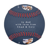 パパ数々のタイポグラフィネイビーブルー 野球ボール (裏面)