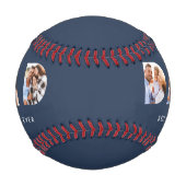 パパ数々のタイポグラフィネイビーブルー 野球ボール (正面)