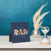 パパ数々の写真タイポグラフィネイビーモダンル フォトプラーク (インサイチュ)