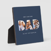 パパ数々の写真タイポグラフィネイビーモダンル フォトプラーク (正面)