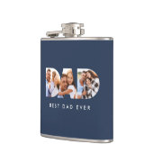 パパ数々の写真タイポグラフィネイビーモダンル フラスク (左)